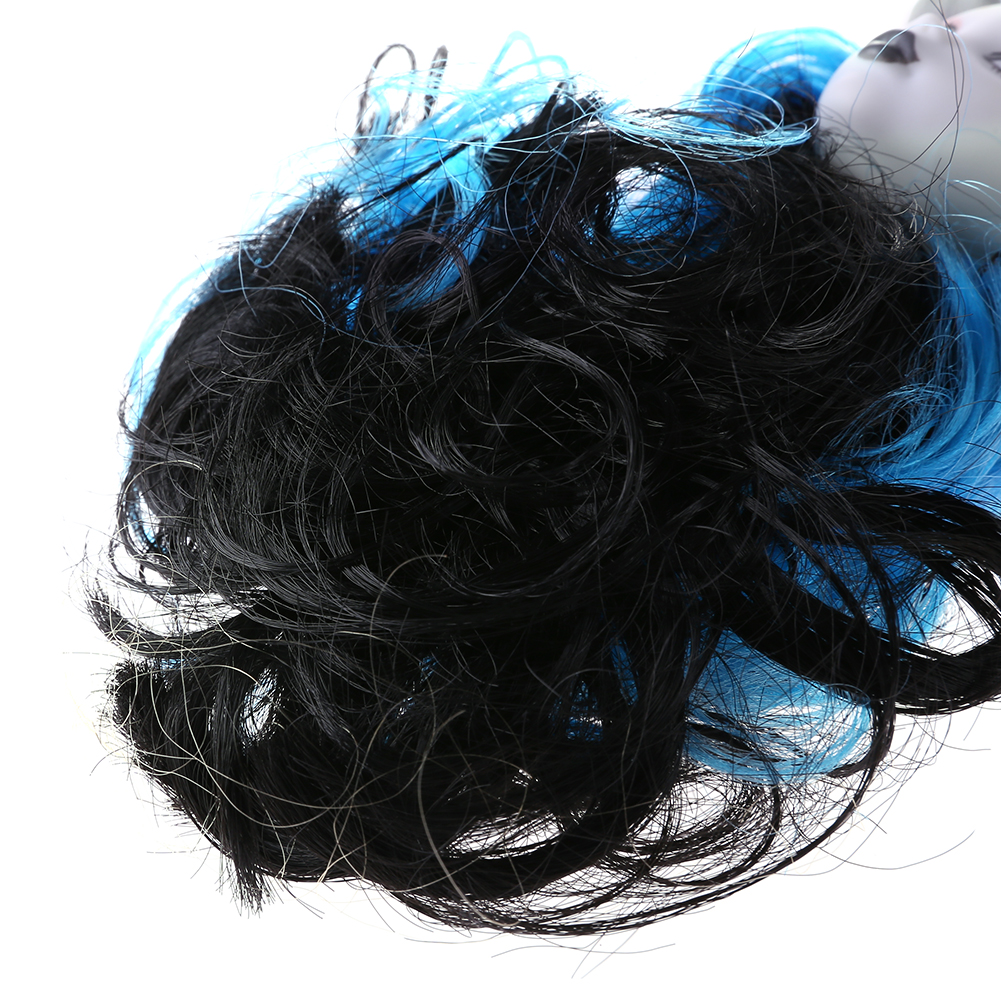 thumbnail image 2 of Cabeza de muñeca de monstruo de hadas con pelo, cabeza de muñeca desnuda de plástico, artículos de juguete (azul), 2 of 9